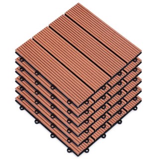 Płytki Tarasowe Brązowe 30 x 30 cm PROGARDEN 6 szt. Montaż na Klik