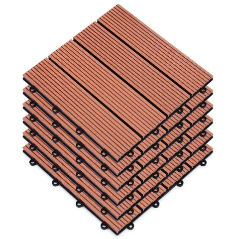 Płytki Tarasowe Brązowe 30 x 30 cm PROGARDEN 6 szt. Montaż na Klik