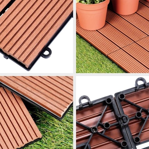 Płytki Tarasowe Brązowe 30 x 30 cm PROGARDEN 6 szt. Montaż na Klik