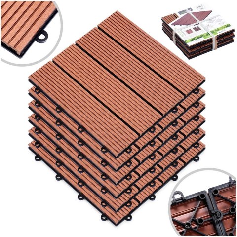 Płytki Tarasowe Brązowe 30 x 30 cm PROGARDEN 6 szt. Montaż na Klik