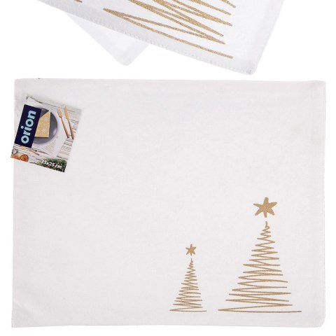 Podkładka na Stół Bawełniana Świąteczna 33,5 x 26 cm ORION Choinka Złota