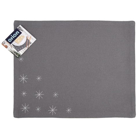 Podkładka na Stół Bawełniana Świąteczna 33,5 x 26 cm ORION Płatek Szara