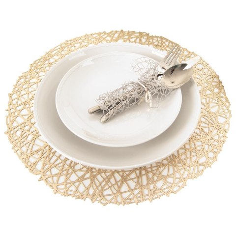 Podkładka na Stół Okrągła Gumowa Złota 39 cm ORION Ochronna Połysk