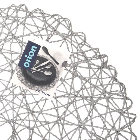 Podkładka na Stół Okrągła Koronkowa Szara 35 cm ORION Ozdoba Stół