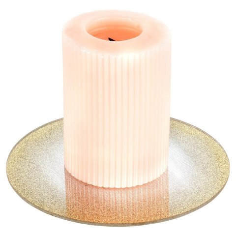 Podstawka Lustrzana Brokatowa pod Świece 15 cm VILDE Szkło Złote