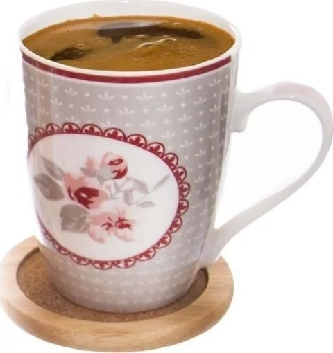 Podstawki pod Kubek Drewniane z Stojakiem ORION 6 szt.