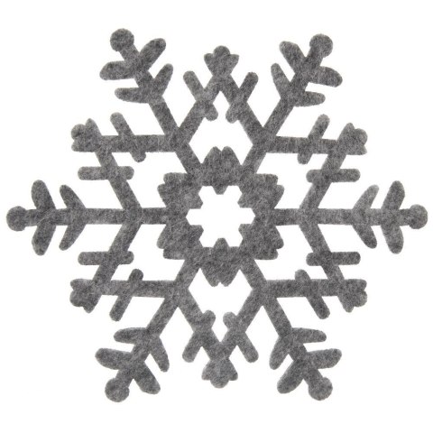 Podstawki pod Kubek Filcowe Płatek Śniegu 6 szt. 13,5 cm ORION Szare