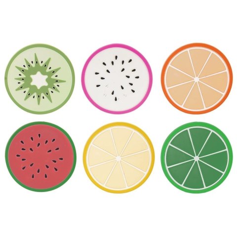Podstawki pod Kubek Owoce PVC Zestaw 6 szt. 8,5 cm EXCELLENT HOUSEWARE