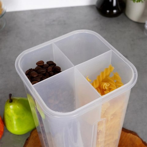 Pojemnik Dzielony z Dozownikiem 3 L EXCELLENT 4 Przegrody 30,5 x 13,5 cm