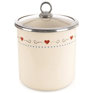 Pojemnik Emaliowany TONCA 1,4 L ORION Szklana Pokrywka 17 x 13 cm