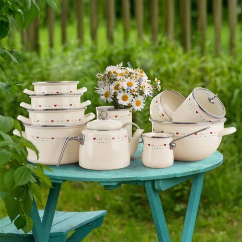 Pojemnik Emaliowany TONCA 1,9 L ORION Szklana Pokrywka 21 x 13 cm