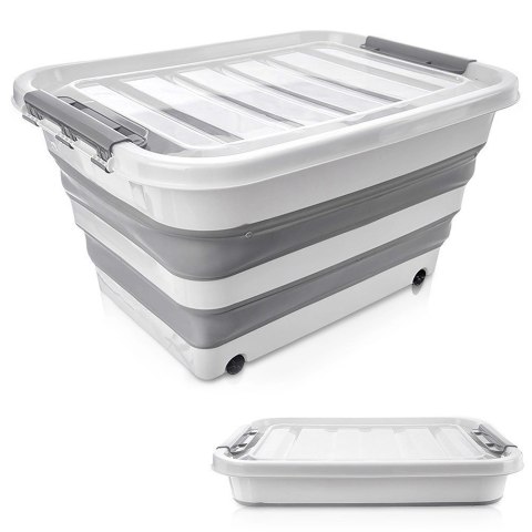 Pojemnik do Przechowywania na Kółkach Składany Klips Pokrywka ORION 30 l