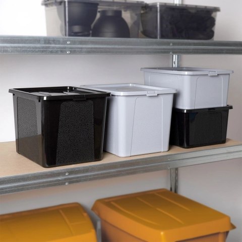 Pojemnik do Przechowywania z Pokrywką 20 L VILDE Czarny 40 x 33 x 20 cm