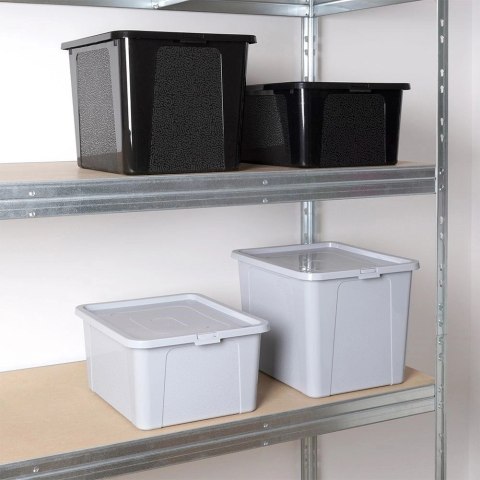 Pojemnik do Przechowywania z Pokrywką 20 L VILDE Czarny 40 x 33 x 20 cm