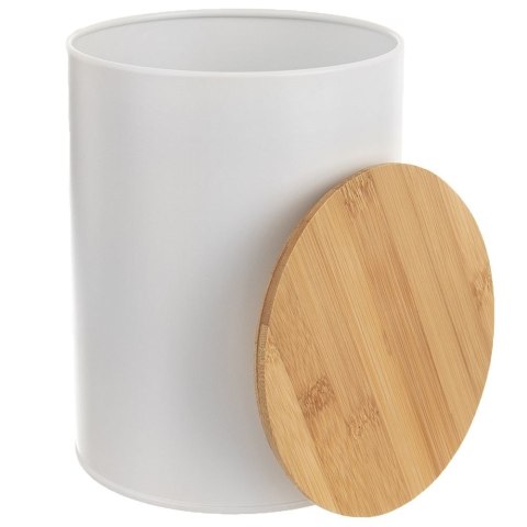 Pojemnik Metalowy 2,3 L ORION Bambusowa Pokrywka Szczelny 17,5 x 13,5 cm