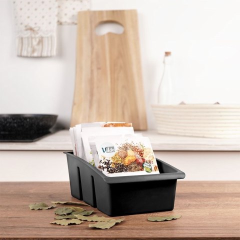Pojemnik Organizer na Przyprawy Blat Kuchenny Pojemny Czarny VILDE 25x15 cm