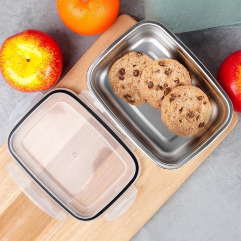 Pojemnik na Jedzenie Stalowy z Pokrywką Uszczelką EXCELLENT HOUSEWARE 700ml