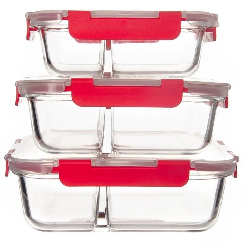 Pojemnik na Jedzenie Żywność Szklany Pokrywka Uszczelka Dzielony ORION 1,3l