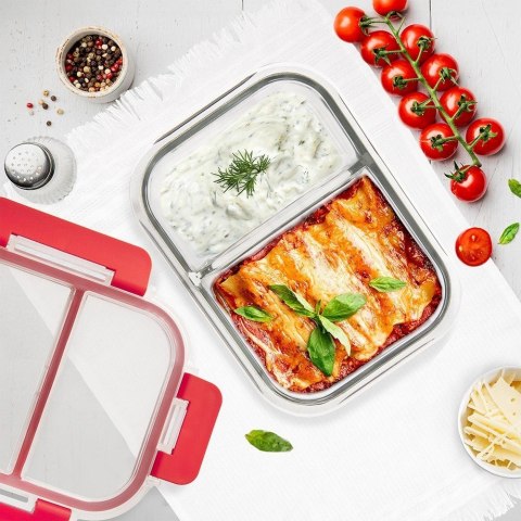 Pojemnik na Jedzenie Żywność Szklany Pokrywka Uszczelka Dzielony ORION 1,3l