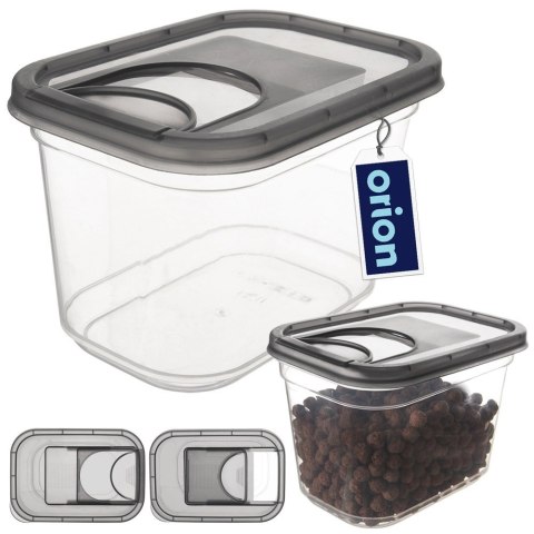 Pojemnik na Kapsułki Karmę Sypkie 1,3 L ORION z Dozownikiem 16,5 x 11,5 cm