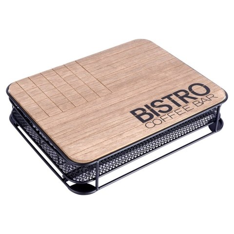 Pojemnik na Kapsułki do Kawy 30,5 x 24 x 6,5 cm VILDE Czarny z Szufladą