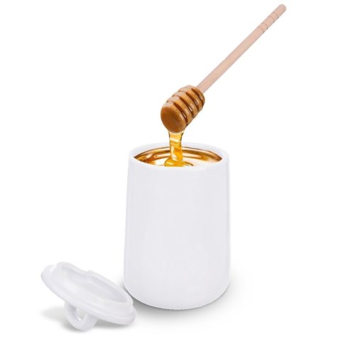 Pojemnik na Miód z Łyżką Porcelanowy Ozdobny ORION 470 ml
