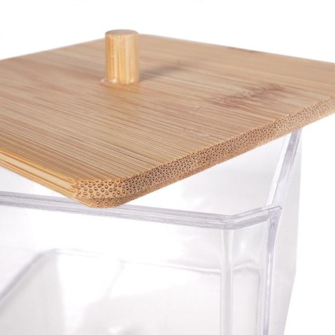 Pojemnik na Patyczki Kosmetyczne Bambus 9,5 x 9,5 x 8,5 cm ELEGANZA