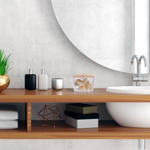 Pojemnik na Patyczki Kosmetyczne Bambus 9,5 x 9,5 x 8,5 cm ELEGANZA