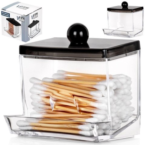 Pojemnik na Patyczki Kosmetyczne z Podajnikiem 9 x 7 x 9,5 cm z Pokrywką