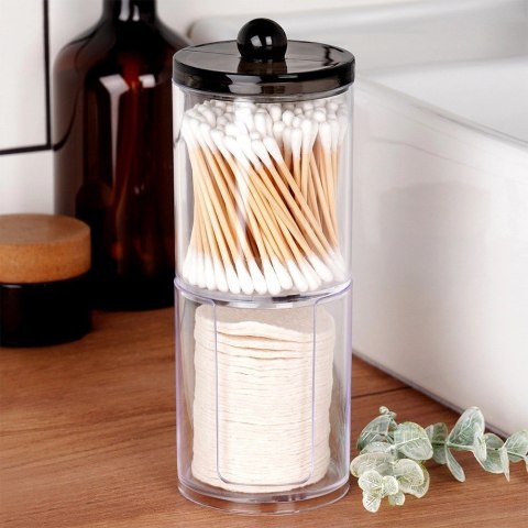 Pojemnik na Patyczki Płatki 2-Poziomowy 7 x 19,5 cm VILDE z Podajnikiem