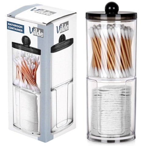 Pojemnik na Patyczki Płatki 2-Poziomowy 7 x 19,5 cm VILDE z Podajnikiem