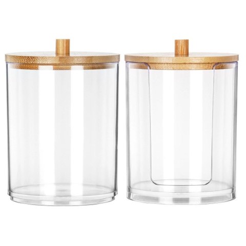 Pojemnik na Patyczki Płatki Bambus 2 szt. VILDE z Podajnikiem 7 x 10 cm