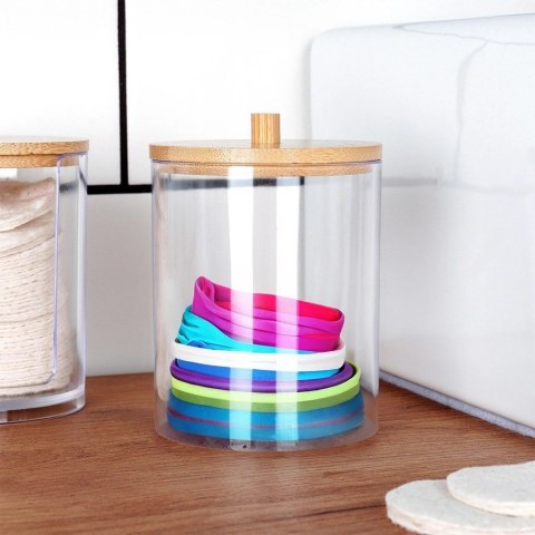 Pojemnik na Patyczki Płatki Bambus 2 szt. VILDE z Podajnikiem 7 x 10 cm