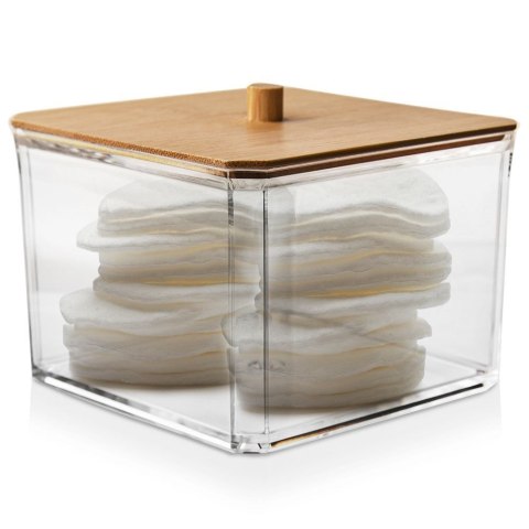 Pojemnik na Płatki Kosmetyczne WHITNEY 9,5 x 9,5 x 7,5 cm ORION Bambus