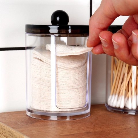 Pojemnik na Płatki Kosmetyczne z Podajnikiem 7 x 11 cm VILDE z Pokrywką