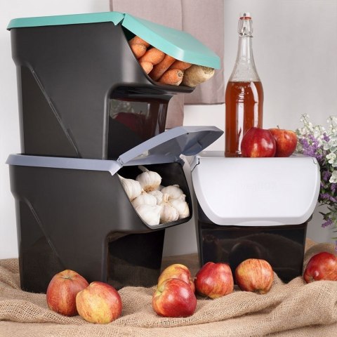 Pojemnik na Warzywa Piętrowany 13 L VILDE z Klapą Zmywarka 34 x 27,5 cm