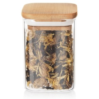 Pojemnik Szklany Kwadratowy Sypkie 200 ml ORION z Uszczelką 8,5 x 6 cm