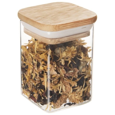 Pojemnik Szklany Kwadratowy Sypkie 200 ml ORION z Uszczelką 8,5 x 6 cm