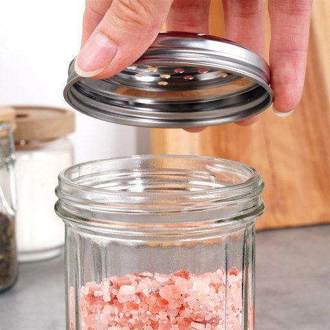 Pojemnik Szklany na Przyprawy Sitko 350 ml VILDE z Otworami 13,5 x 7,5 cm