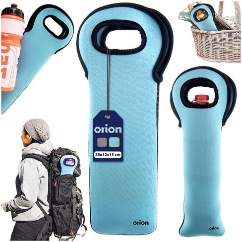 Pokrowiec Termiczny na Butelkę Neopren Niebieski ORION Uchwyt 38 cm