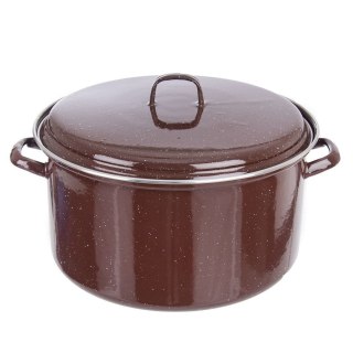 Pokrywka Emaliowana do Garnków Stalowa Brązowa ORION 32 cm