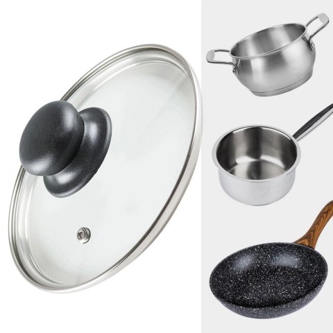 Pokrywka Szklana Żaroodporna Odpowietrznik 16 cm VILDE Zmywarka