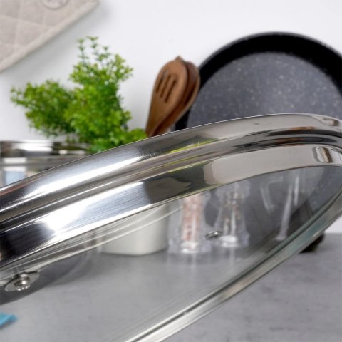 Pokrywka Szklana Żaroodporna Odpowietrznik 18 cm VILDE Zmywarka