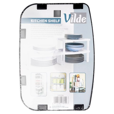 Półka Kuchenna Czarna Regulowana Wysokość 31 x 22 cm VILDE na Talerze Kubki