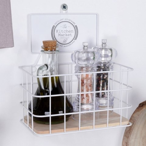 Półka Kuchenna Metalowa Biała Dekoracyjna Wytrzymała ORION 21x12,5x24 cm