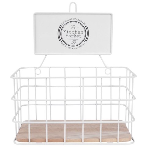 Półka Kuchenna Metalowa Biała Dekoracyjna Wytrzymała ORION 21x12,5x24 cm