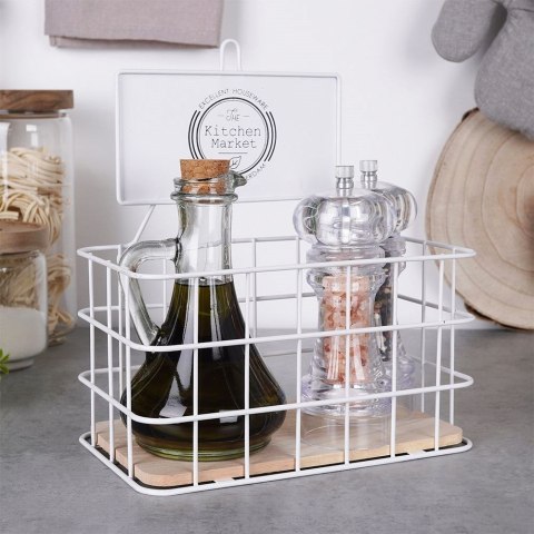 Półka Kuchenna Metalowa Biała Dekoracyjna Wytrzymała ORION 21x12,5x24 cm