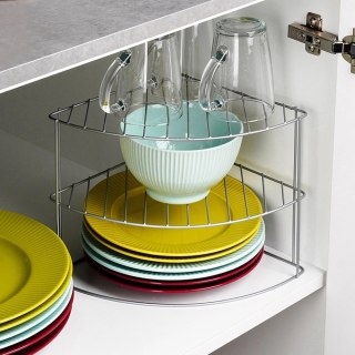 Półka Kuchenna Metalowa Narożna Szara 23 x 23 cm SG 3 Poziomy