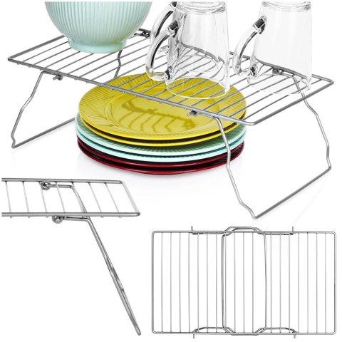 Półka Kuchenna Metalowa Składana Szara 37 x 21 cm SG Organizator