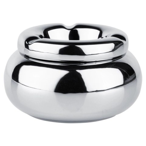 Popielniczka Okrągła Dolomit Srebrna Stołowa Błyszcząca 11 cm VILDE